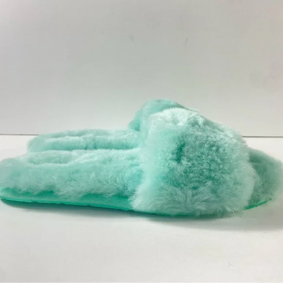 UGG Fluff Slide II Sheepskin Pale Emerald Slide Slipper - Picture 2 of 8